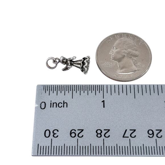 Musical Guardian Angel Charm | Vintage Sterling Silver 925 Jewelry - Picture 7 of 8